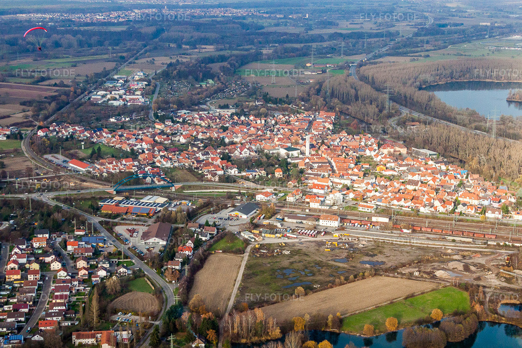 Luftbild: Altwörth von Südwesten in Wörth am Rhein im Bundesland Rheinland-Pfalz in Deutschland. Foto: IMG_22779.jpg vom 21.11.2009 durch Werner Riehm/FLY-FOTO.de