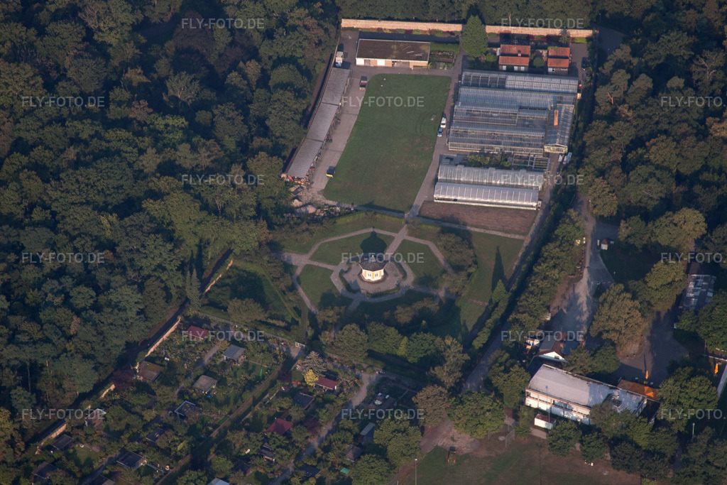 Luftbild: Teehaus Schlosspark im Ortsteil Innenstadt-Ost in Karlsruhe im Bundesland Baden-Württemberg in Deutschland. Foto: IMG_52892.jpg vom 05.09.2012 durch Werner Riehm/FLY-FOTO.de