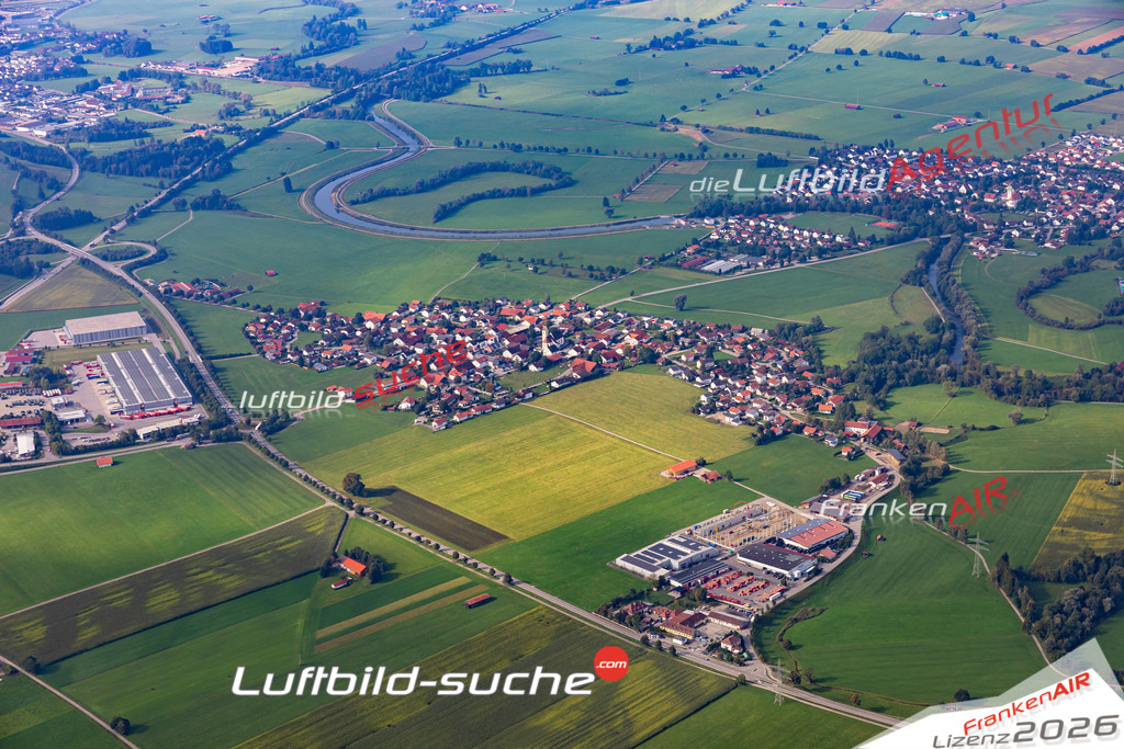 Aktuelles Luftbild von Altdorf Biessenhofen - Die Luftaufnahme wurde 2020 mittels UL-Flugzeug erstellt ( keine Drohne ) - hochauflösende Kamera-Systeme von  Canon -Beste Qualität - Für grossformatige Ausdrucke geeignet. Die Geschenkidee !