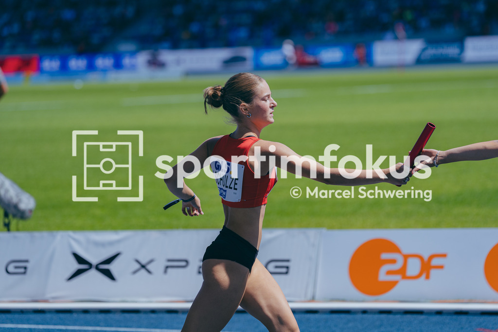 Deutsche Meisterschaften der Frauen und Männer 2026 | Karoline Schulze, LG Region Karlsruhe, U20 4x400-Meter-Staffel, Deutsche Meisterschaften der Frauen und Männer 2026, Lohrheidestadion Bochum-Wattenscheid, 25.07.2026. Foto: Marcel Schwering / sportimfokus - Realisiert mit Pictrs.com