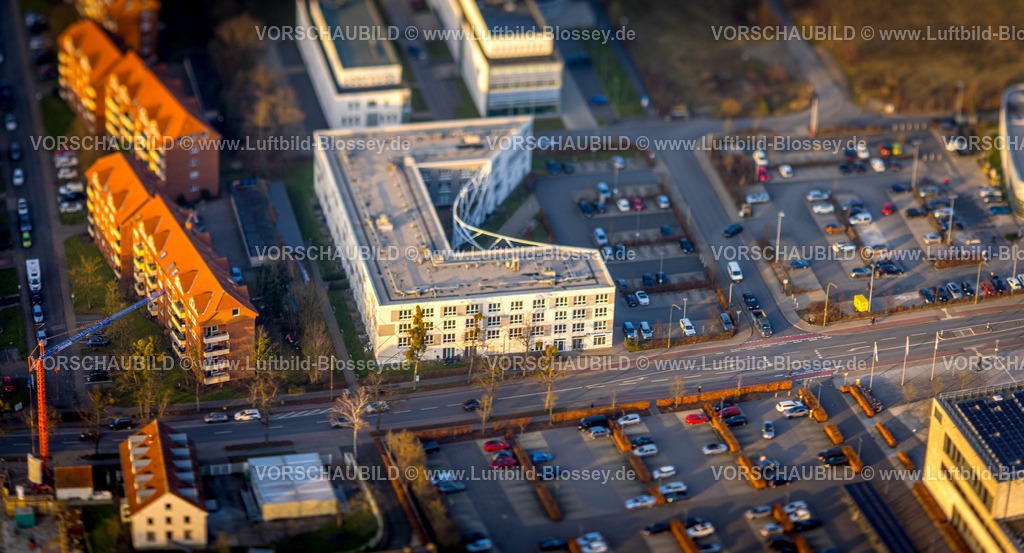 Hamm241201464 | ACHTUNG Fotos mit durch Tilttechnik objektivseits erzeugter partieller Unschärfe, Luftbild, SCI:Q Science Quarter Paracelsuspark, Sci:Q Campusliving, ZFSL Hamm, Mitte, Hamm, Ruhrgebiet, Nordrhein-Westfalen, Deutschland