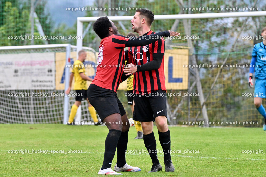 FC Faakersee vs. FC-WR Nussdorf Debant | #2 Philipp Straganz FCWR Nussdorf Debant, #10 Rashidi Mohamed Udikaluka FCWR Nussdorf Debant, FC Faakersee vs. FC-WR Nussdorf Debant, FC Faakersee vs. FC-WR Nussdorf Debant am 28.09.2024 in Finkenstein (Sportplatz Faakersee), Austria, (Photo by Bernd Stefan)