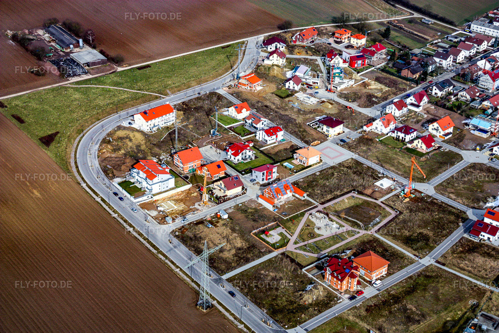Luftbild: Neubaugebiet Am Höhenweg in Kandel im Bundesland Rheinland-Pfalz in Deutschland. Foto: IMG_16786.jpg vom 15.02.2009 durch Werner Riehm/FLY-FOTO.de