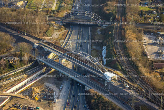Herne240103985 | Luftbild, Autobahnkreuz Herne Großbaustelle, Autobahn A43 und Autobahn A42, Baukau-West, Herne, Ruhrgebiet, Nordrhein-Westfalen, Deutschland