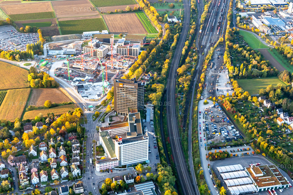 Luftbild: Wüstenrot Bausparkasse im Ortsteil Ludwigsburg-Mitte in Ludwigsburg im Bundesland Baden-Württemberg in Deutschland. Foto: IMG_119028.jpg vom 14.10.2019 durch Werner Riehm/FLY-FOTO.de