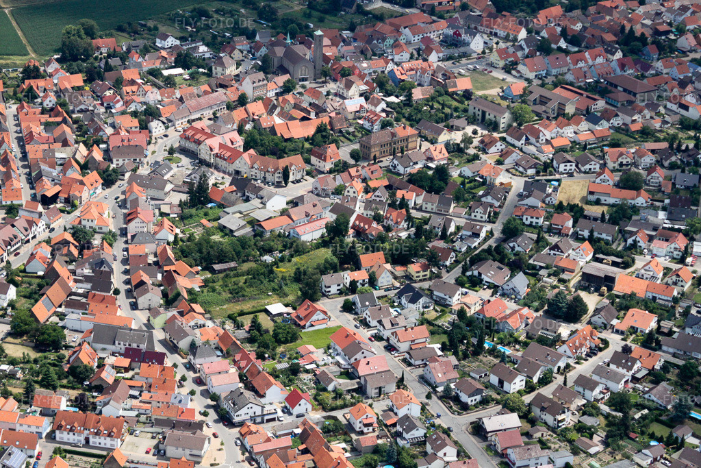 Luftbild: Ortsübersicht im Ortsteil Sankt Leon in St. Leon-Rot im Bundesland Baden-Württemberg in Deutschland. Foto: IMG_19191.jpg vom 05.07.2009 durch Werner Riehm/FLY-FOTO.de