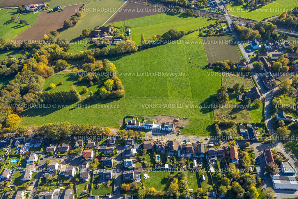 Hamm251001939 | Luftbild, Wieland-Carree, Baustelle mit Neubau Wohnsiedlung an der Wielandstraße, Architekturbüro Bauart, Stadtbezirk Pelkum, Hamm, Ruhrgebiet, Nordrhein-Westfalen, Deutschland