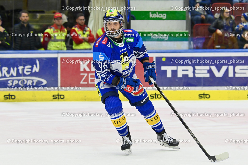 EC IDM Wärmepumpen VSV vs. MIGROSS SUPERMERCATI ASIAGO HOCKEY | #96 HOLWAY Patrick EC VSV, EC IDM Wärmepumpen VSV vs. MIGROSS SUPERMERCATI ASIAGO HOCKEY, EC IDM Wärmepumpen VSV vs. MIGROSS SUPERMERCATI ASIAGO HOCKEY am 03.11.2024 in Villach (Stadthalle Villach), Austria, (Photo by Bernd Stefan)