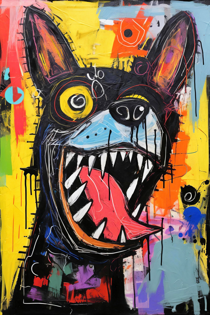 10240125 - Verrückter Hund | Ein verrückter Hund im Streetart Stil.