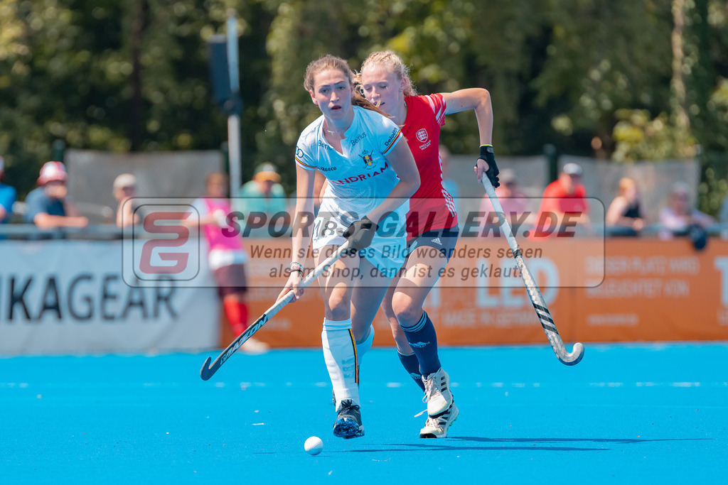 HK_20230715_102610 | Euro Hockey WU18 SF1 Belgium vs England Championship Girls &amp; Boys am 15.7.2023 CHTC , Krefeld ,