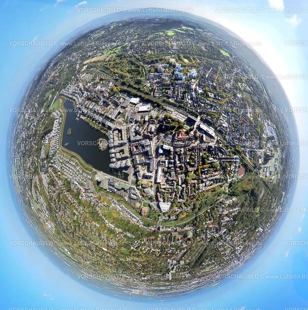 Dortmund221006_03aHoerde | Luftbild, Phoenix-See, Naherholungsgebiet, Fisheye Aufnahme, Fischaugen Aufnahme, 360 Grad Aufnahme, Hörde, Dortmund, Ruhrgebiet, Nordrhein-Westfalen, Deutschland