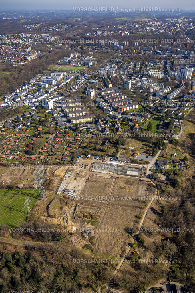 Velbert240301819 | Luftbild, Baugelände an der Grün und Grau Baumschule, Ortsansicht Wohngebiet Hetterscheidt, Heiligenhaus, Ruhrgebiet, Nordrhein-Westfalen, Deutschland