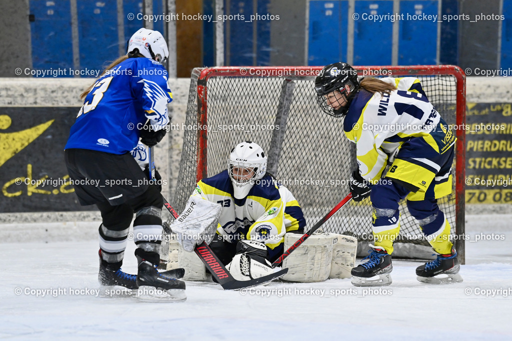 Wildcats Paternion vs. Lady Hawks  | #23 Fuchs Julia LADY HAWKS, #33 Oberauner Marianne Wildcats Paternion, #18 Brunner Tatjana WILDCATS PATERNION, Wildcats Paternion vs. Lady Hawks , Wildcats Paternion vs. Lady Hawks  am 27.01.2025 in Spittal an der Drau (Eissportzentrum Spittal), Austria, (Photo by Bernd Stefan)
