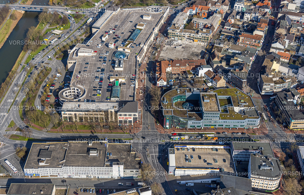 Hamm230215734 | Luftbild, Baustelle und Abriss Ritterpassage neben dem Allee-Center Hamm, City-Center, Westentor, Mitte, Hamm, Ruhrgebiet, Nordrhein-Westfalen, Deutschland