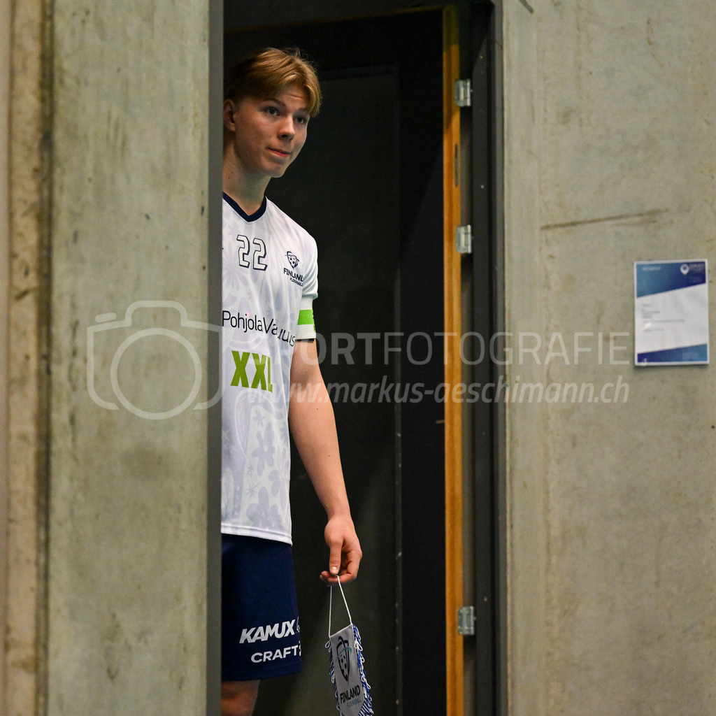 Switzerland B U19 vs Finland U19 - 2. February 2024 | Switzerland B U19 vs Finland U19
U19 Men International Matches in Switzerland
GoEasy Arena, Siggenthal Station
Finland forward #22 Ville Heiska.
Credit: Markus Aeschimann | <a href="https://www.markus-aeschimann.ch">Sportfotografie Markus Aeschimann</a> | <a href="https://www.instagram.com/sportfotografie.aeschimann">@sportfotografie.aeschimann</a> - Realisiert mit Pictrs.com
