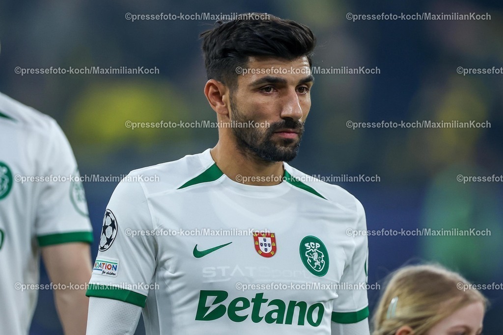 UCL1902250102122 | 19.02.2025, Fußball, UEFA Champions League, Borussia Dortmund - Sporting Lissabon, Signal Iduna Park, Knockout phase play-offs, Saison 2024 2025: Ricardo Esgaio (Sporting #47)
