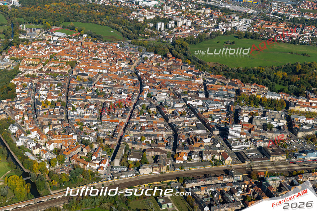 aktuelles Luftbild von  Fuerth - Luftaufnahme wurde 2019 von https://frankenair.de mittels Flugzeug (keine Drohne) erstellt.
