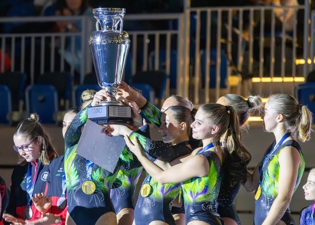 Deutsche Turnliga DTL (Bundesliga) der Frauen, Finale 2025 in Heidelberg | Deutsche Turnliga DTL (Bundesliga) der Frauen, Finale 2025 in Heidelberg***Bild: Der TSV Tittmoning-Chemnitz hat die deutsche Meisterschaft gewonnen - Realisiert mit Pictrs.com