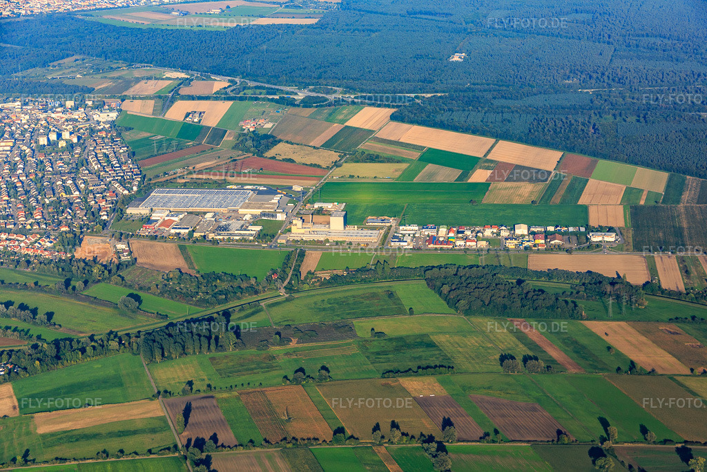 Luftbild: Industriegebiet Anhalter Straße in Ketsch im Bundesland Baden-Württemberg in Deutschland. Foto: IMG_072931.jpg vom 23.09.2014 durch Werner Riehm/FLY-FOTO.de