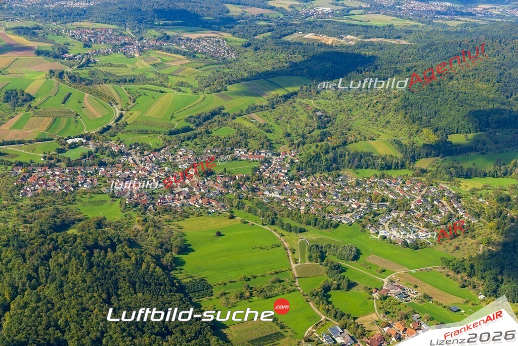 Luftaufnahme von Oberbrüden Auenwald Bild- Das Luftbild wurde 2025 vom UL-Flugzeug heraus erstellt ( keine Drohne ) - Hochauflösende Luftaufnahme -Nicht vergleichbar mit Google Maps oder Satelittenbilder- Die Geschenkidee !Mit Lizenz und Bildrechte bestellbar