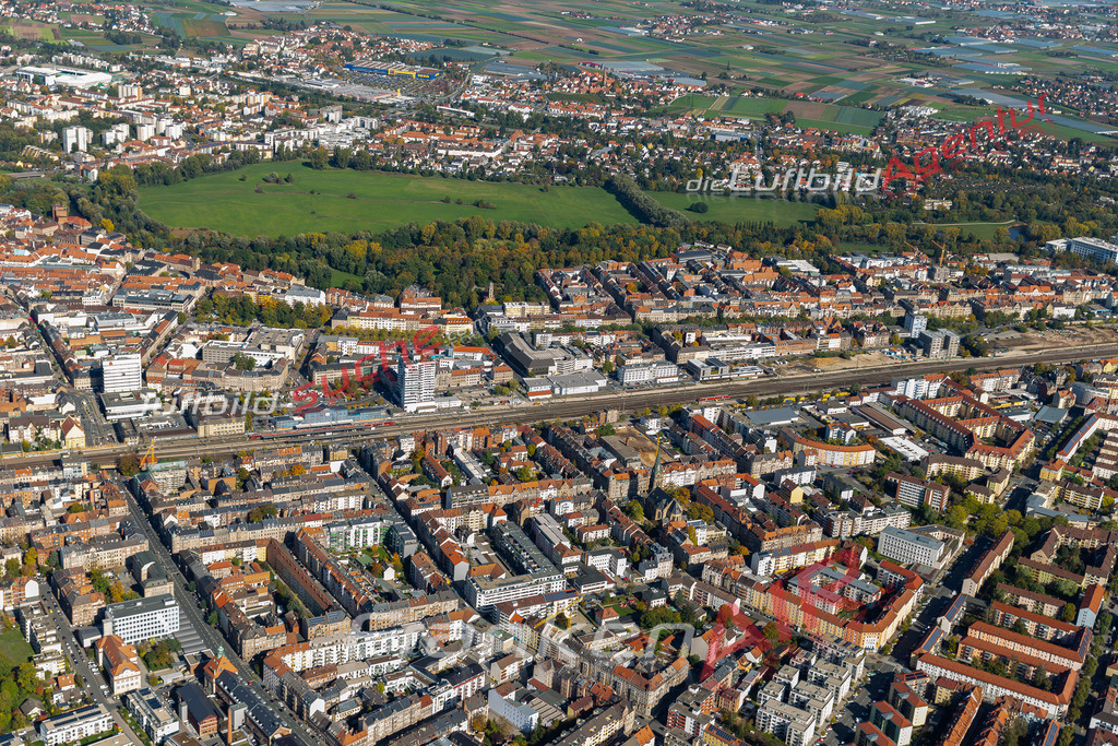 aktuelles Luftbild von  Fuerth - Luftaufnahme wurde 2019 von https://frankenair.de mittels Flugzeug (keine Drohne) erstellt.