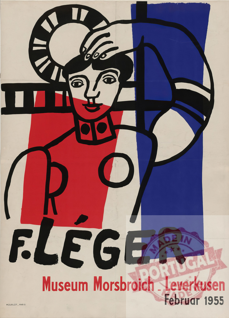 Fernand Léger exhibition poster for Museum Morsbroich Leverkusen | Fernand Leger Abstract figure on vintage art exhibition poster for Fernand Léger in Germany - Realized with Pictrs.com