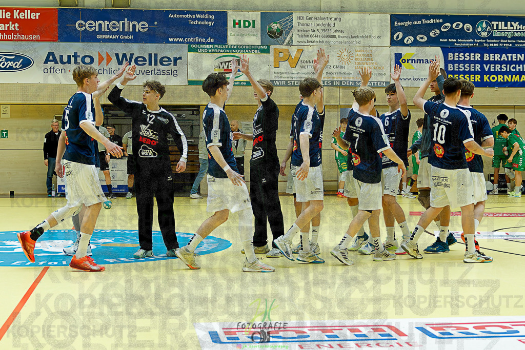 mJB Pokalrunde dt. Meisterschaft, TV Hüttenberg - TSV GWD Minden | mJB Pokalrunde dt. Meisterschaft, TV Hüttenberg - TSV GWD Minden am 15.03.2025 in Münchholzhausen (Sporthalle Münchholzhausen)Photo © 2025 - Jörg Heinrich - Realisiert mit Pictrs.com