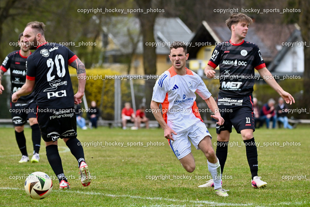 SV Rothenthurn vs. FC Dölsach | #20 Andreas Allmayer SV Rothenthurn, #12 Christian Brandstätter FC Dölsach, #11 Florian Alfred Hackl SV Rothenthurn, SV Rothenthurn vs. FC Dölsach, SV Rothenthurn vs. FC Dölsach am 04.04.2026 in Rothenthurn (Sportplatz Rothenthurn), Austria, (Photo by Bernd Stefan)