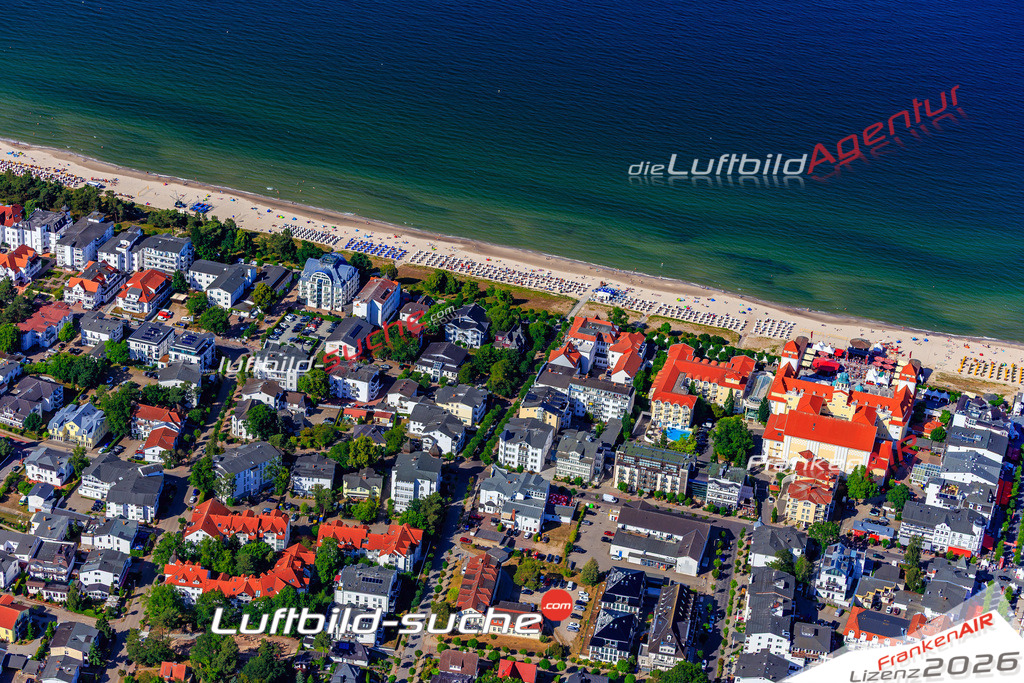 Das Luftbild der Stadt Binz wurde 2018 vom Flugzeug heraus erstellt (keine Drohne) Aufnahmehöhe ca.400 Meter- hohe Auflösung für beste Druck-Qualität