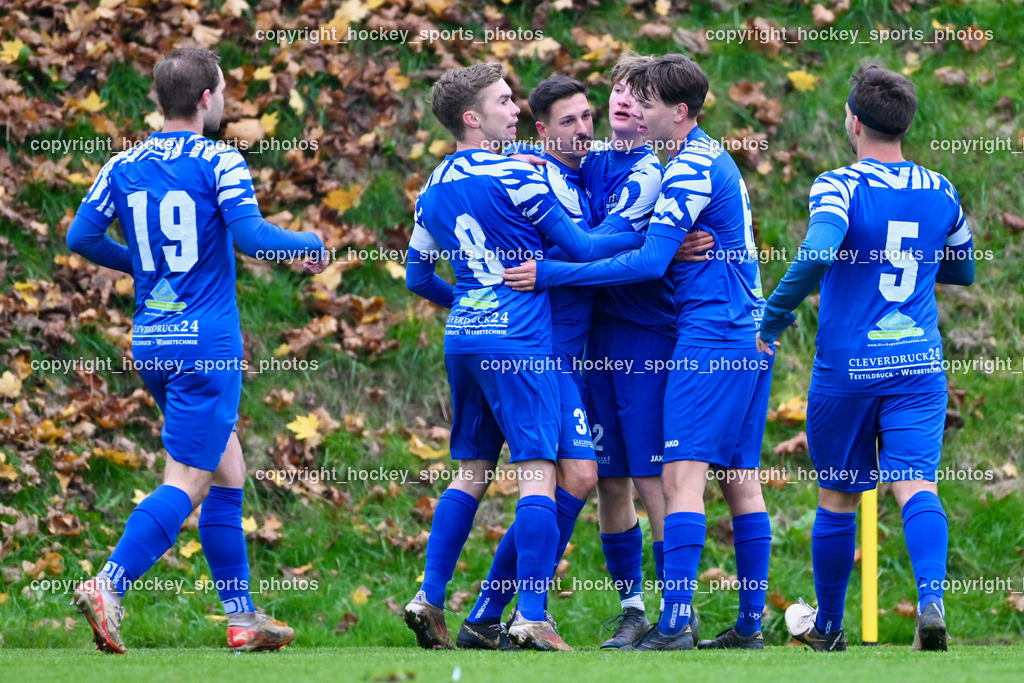 MSC Magdalen vs. SV Wernberg | #19 Nick Uwe Erichsen SV Wernberg, Jubel SV Wernberg Mannschaft, #8 Christian Ulbing SV Wernberg, #37 Philipp Ronacher SV Wernberg, #2 Samuel Hofer SV Wernberg, #6 Luca Mattia Striednigg SV Wernberg, #5 Fabio Tilli SV Wernberg, MSC Magdalen vs. SV Wernberg, MSC Magdalen vs. SV Wernberg am 10.11.2024 in Magdalen (Sportplatz Magdalen), Austria, (Photo by Bernd Stefan)