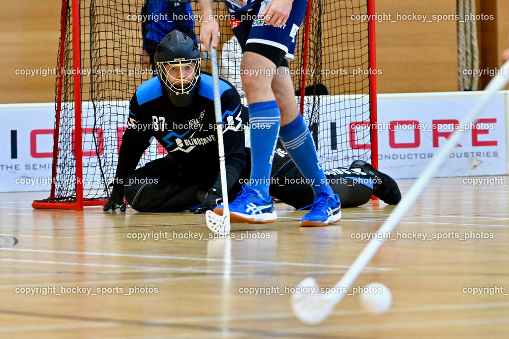 FBK Loka vs. VSV Unihockey | #87 Timmo Taurer VSV Unihockey, FBK Loka vs. VSV Unihockey, FBK Loka vs. VSV Unihockey am 23.03.2025 in Villach (Ballspielhalle St. Martin), Austria, (Photo by Bernd Stefan)
