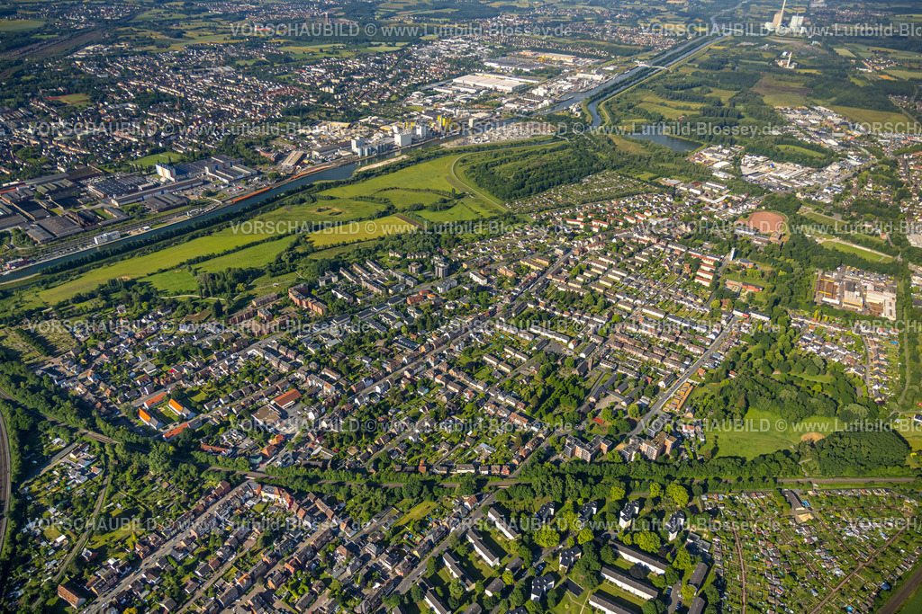 Hamm220601472 | Luftbild, Wohnsiedlung zwischen Großer Sandweg und Nordenstiftsweg, Lippeaue am Hafen, Nienbrügger Berg, NSG Naturschutzgebiet Alte Lippe und Radbodsee, Kleingartenverein Nordenheide, Bockum-Hövel, Hamm, Ruhrgebiet, Nordrhein-Westfalen, Deutschland