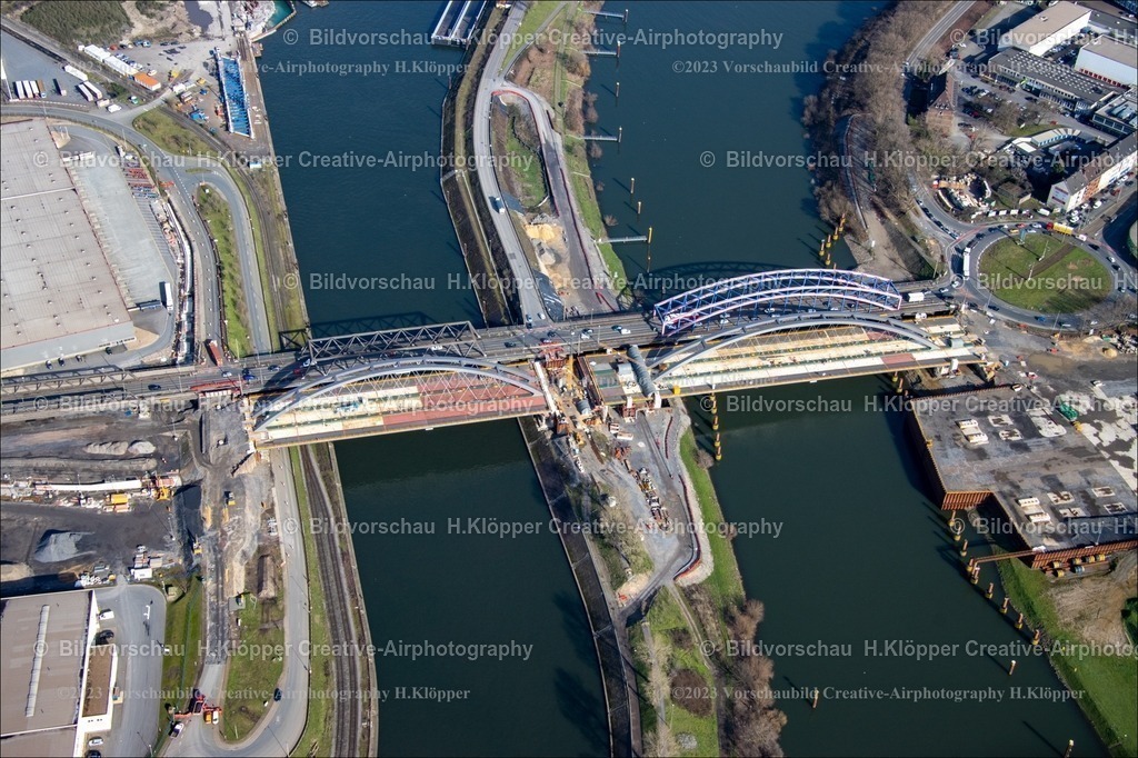 Luftbild Duisburg Karl-Lehr-Brücke-6000_prot | Luftbild ,Duisburg, Karl-Lehr-Brücke,Neubau 2023,Luftbildfotografie Hermann Klöpper - Realisiert mit Pictrs.com