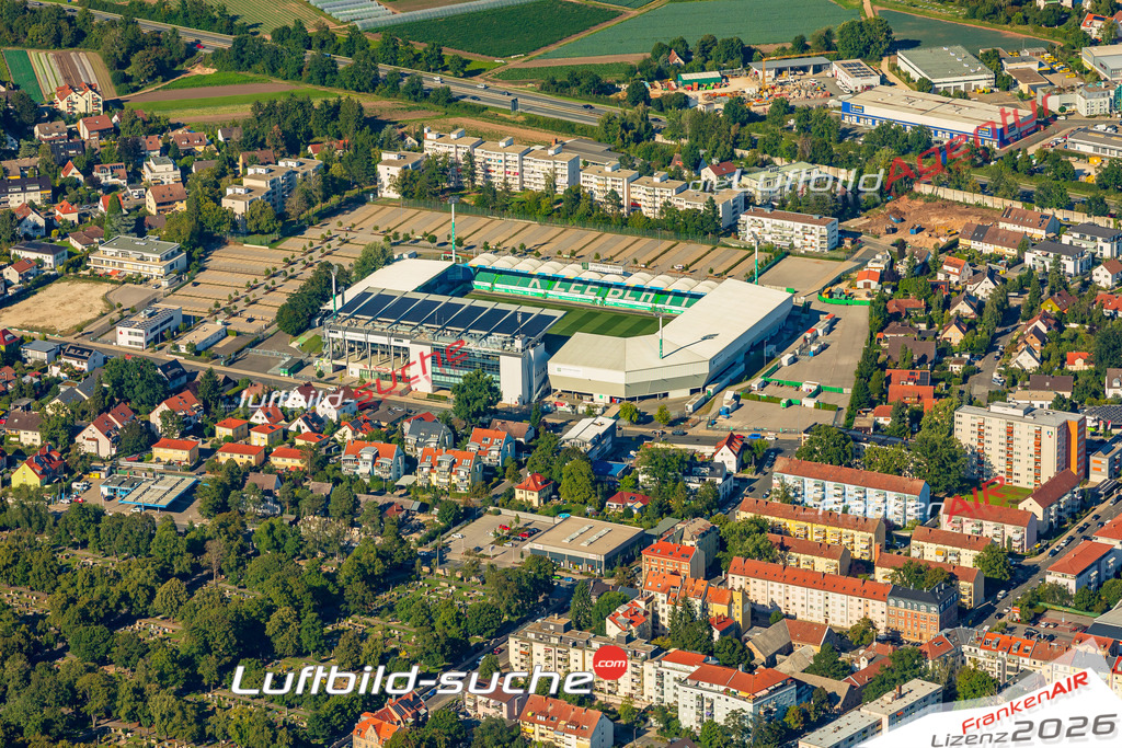 Ronhof Fürth Bild- Das Luftbild wurde 2025 vom UL-Flugzeug heraus erstellt ( keine Drohne ) - Hochauflösende Luftaufnahme -Nicht vergleichbar mit Google Maps oder Satelittenbilder- Die Geschenkidee !Mit Lizenz und Bildrechte bestellbar