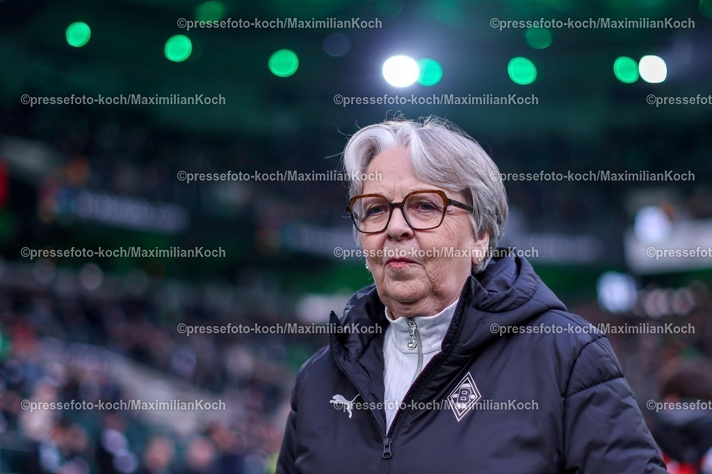 BMG13122501012 | 13.12.2025, Fußball, Borussia Mönchengladbach - VfL Wolfsburg, 1. Fußball Bundesliga, 14.Spieltag, Borussia-Park, Saison 2025 2026: Hannelore Kraft (Vize-Präsidentin Bor.Mönchengladbach)   DFB regulations prohibit any use of photographs as image sequences and or quasi-video.