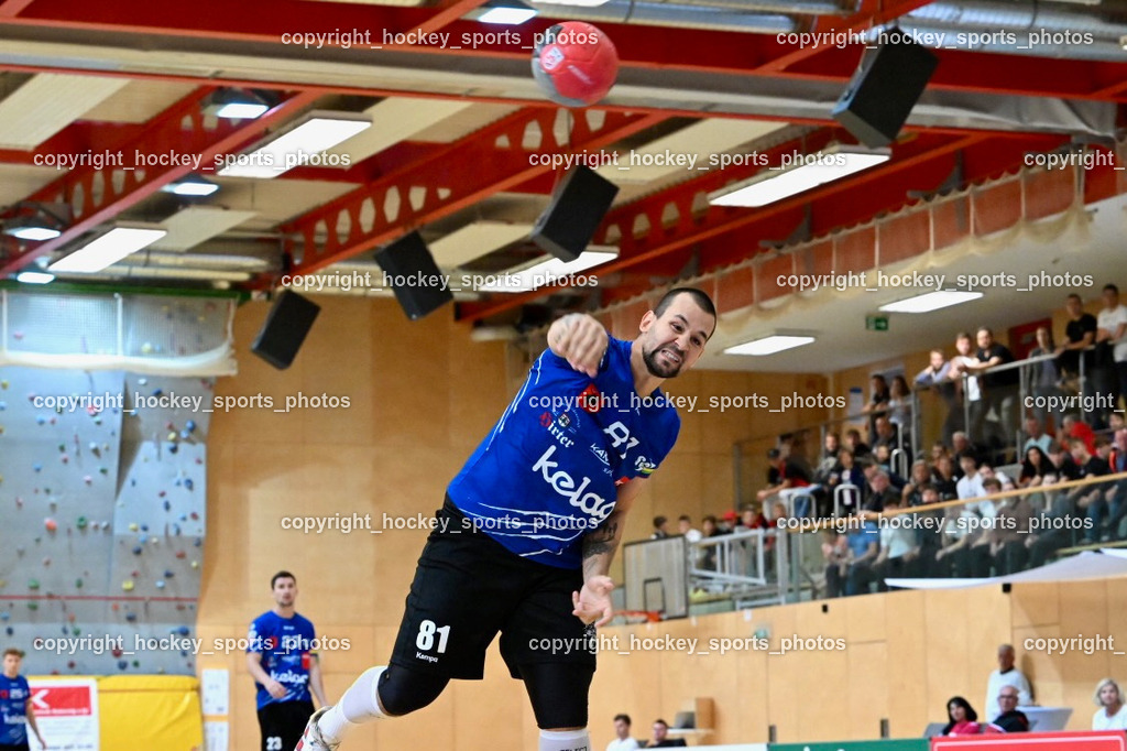 SC Ferlach vs. HSG Holding Graz 23.9.2023 | #81 MILICEVIC Adrian SC Ferlach, SC Ferlach vs. HSG Holding Graz 23.9.2023, SC Ferlach vs. HSG Holding Graz am 23.09.2023 in Bleiburg (Ballspielhalle Ferlach), Austria, (Photo by Bernd Stefan)