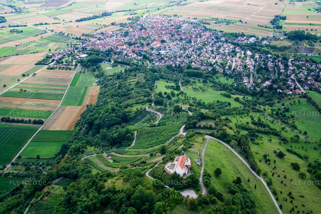 Luftbild: Wurmlinger Kapelle im Ortsteil Wurmlingen in Rottenburg im Bundesland Baden-Württemberg in Deutschland. Foto: IMG_12181.jpg vom 02.08.2008 durch Werner Riehm/FLY-FOTO.de
