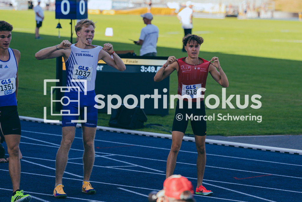 Deutsche Meisterschaften U20 / U16 2026 | Finn Jakob Merheim, TuS Köln rrh., 1037, Piet Hoyer, Königsteiner LV, 518, 1500-Meter-Lauf, Finale, Deutsche Meisterschaften der U20 &amp; U16 2026, Lohrheidestadion Bochum-Wattenscheid, 11.07.2026. Foto: Marcel Schwering / sportimfokus - Realisiert mit Pictrs.com