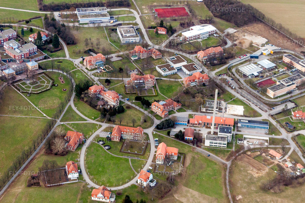 Luftbild: Psychiatrisches Landeskrankenhaus im Ortsteil Altwiesloch in Wiesloch im Bundesland Baden-Württemberg in Deutschland. Foto: IMG_24770.jpg vom 27.02.2010 durch Werner Riehm/FLY-FOTO.de
