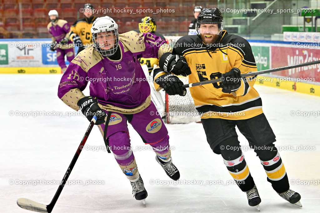 EC Kellerberg vs. EC Arnoldstein | #16 Tischner Lukas EC Kellerberg, #71 Bachlechner Markus EC Arnoldstein, EC Kellerberg vs. EC Arnoldstein, EC Kellerberg vs. EC Arnoldstein am 03.02.2025 in Villach (Stadthalle Villach), Austria, (Photo by Bernd Stefan)