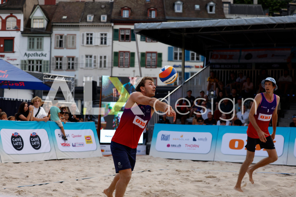 Obi BeachTour 2026 - Basel | BASEL, SWITZERLAND - JULY 18: YVES HAUSSENER (SUI) during the Obi BeachTour 2026 match between NAPIER / PETERSEN (DEN) and HAGENBUCH / HAUSSENER (SUI) at Barfüsserplatz on July 18, 2026 in Basel, Switzerland. - Realisiert mit Pictrs.com