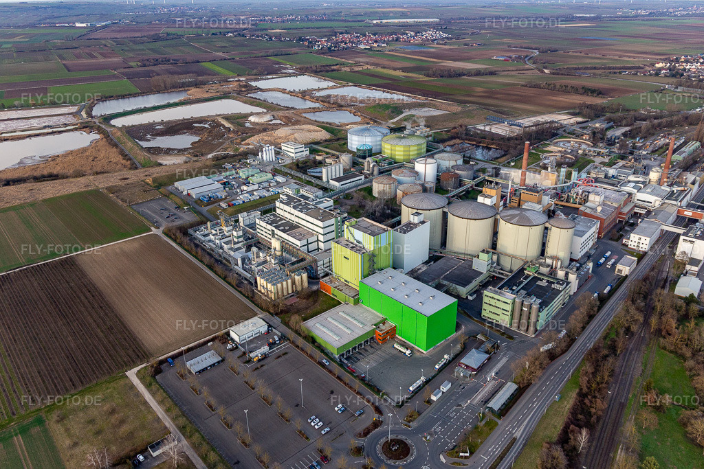 Südzucker AG www.suedzucker.de | Luftbild: Südzucker AG www.suedzucker.de in Obrigheim im Bundesland Rheinland-Pfalz in Deutschland. Foto: IMG_130563.jpg vom 12.02.2022 durch ©2025 Werner Riehm fly-foto.de/copyright - Realisiert mit Pictrs.com