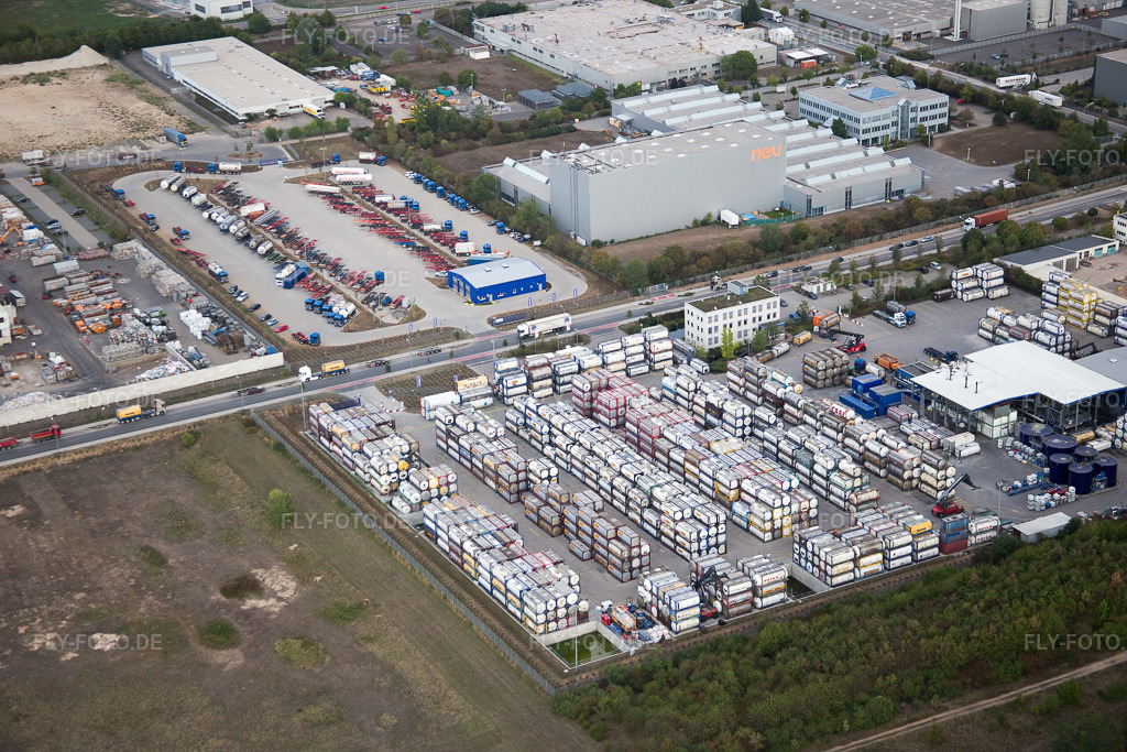 Luftbild: Worms, Industriegebiet Im Langgewan, Spedition Kube & Kubenz in Worms im Bundesland Rheinland-Pfalz in Deutschland. Foto: IMG_084286.jpg vom 02.09.2015 durch Werner Riehm/FLY-FOTO.de