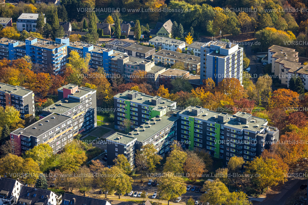 Bochum241016742 | Luftbild, Studentenwohnheime und Hochhäuser an der Markstraße, Querenburg, Bochum, Ruhrgebiet, Nordrhein-Westfalen, Deutschland