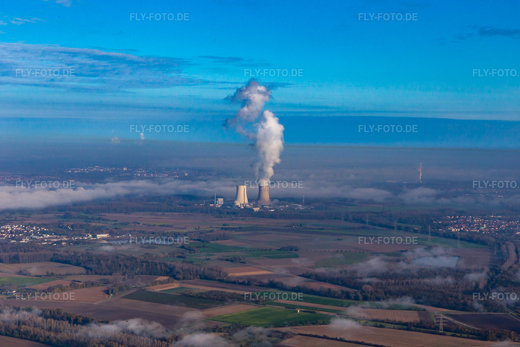 Luftbild: Philippsburg KKW in Philippsburg im Bundesland Baden-Württemberg in Deutschland. Foto: IMG_104113.jpg vom 31.10.2017 durch Werner Riehm/FLY-FOTO.de