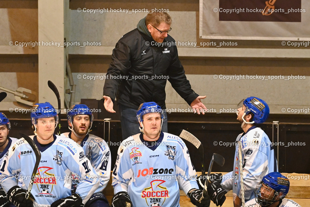 USC Velden vs. ESC Steindorf 9.1.2023 | Headcoach ESC Steindorf MOSER Robert, Spielerbank ESC Steindorf, #91 Kravanja Kristian, #19 Friedrich Lukas, #18 Pöck Markus