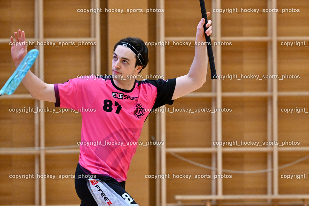 VSV Unihockey vs. Wiener Floorball Verein | #87 Christian Lindquist Wiener Floorballverein, VSV Unihockey vs. Wiener Floorball Verein, VSV Unihockey vs. Wiener Floorball Verein am 18.05.2025 in Villach (Ballspielhalle St. Martin), Austria, (Photo by Bernd Stefan)