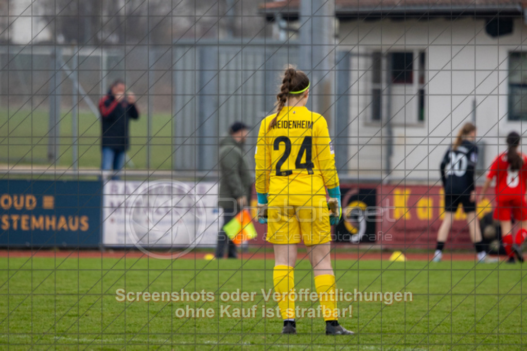 20250329_141727_0124 | #,1.FC Donzdorf (schwarz) vs. 1.FC Heidenheim (rot), Fussball, EnBW-Oberliga B -Juniorinnen, 18. Spieltag, Saison 2024/2025, Rasenplatz, Lautertal Stadion, Süßener Straße 16, 73072 Donzdorf, 29.03.2025 - 14:00 Uhr,Foto: PhotoPeet-Sportfotografie/Peter Harich