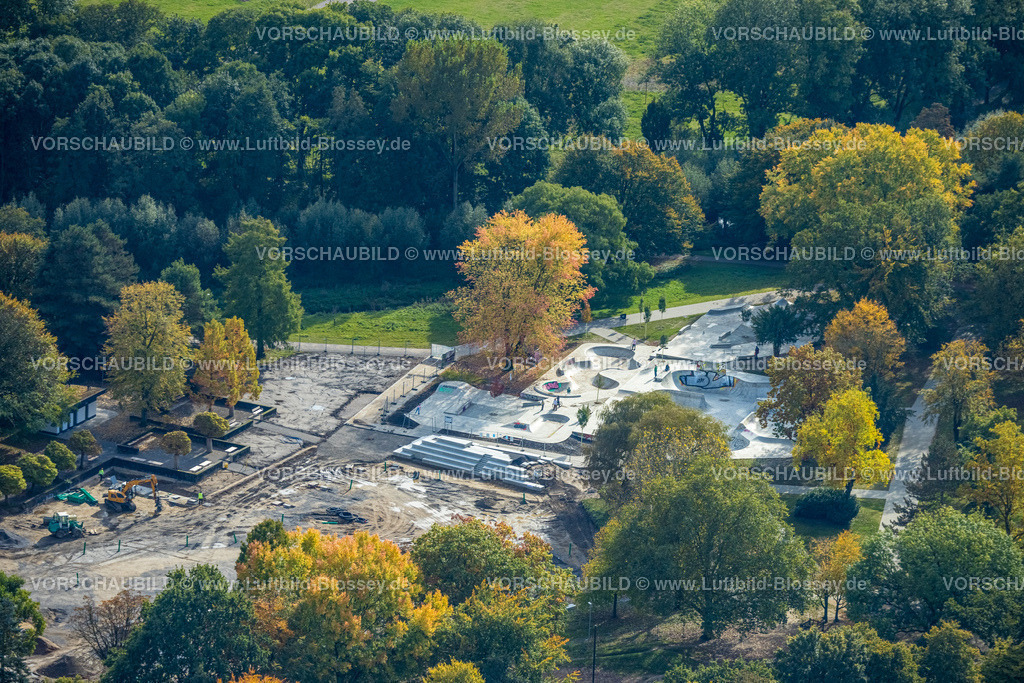 Moers241013057 | Luftbild, Skatepark Moers-Hülsdonk Sportanlage und Baustelle, Moers, Moers, Ruhrgebiet, Nordrhein-Westfalen, Deutschland