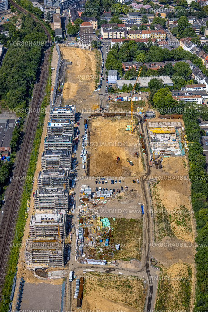 Dortmund220704458 | Luftbild, Baustelle Kronprinzenviertel für Neubau von Wohnungen Am Wasserturm Südbahnhof, Westfalendamm, Dortmund, Ruhrgebiet, Nordrhein-Westfalen, Deutschland